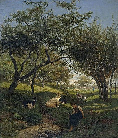 Gerard Bilders Goat shepherdess Germany oil painting art